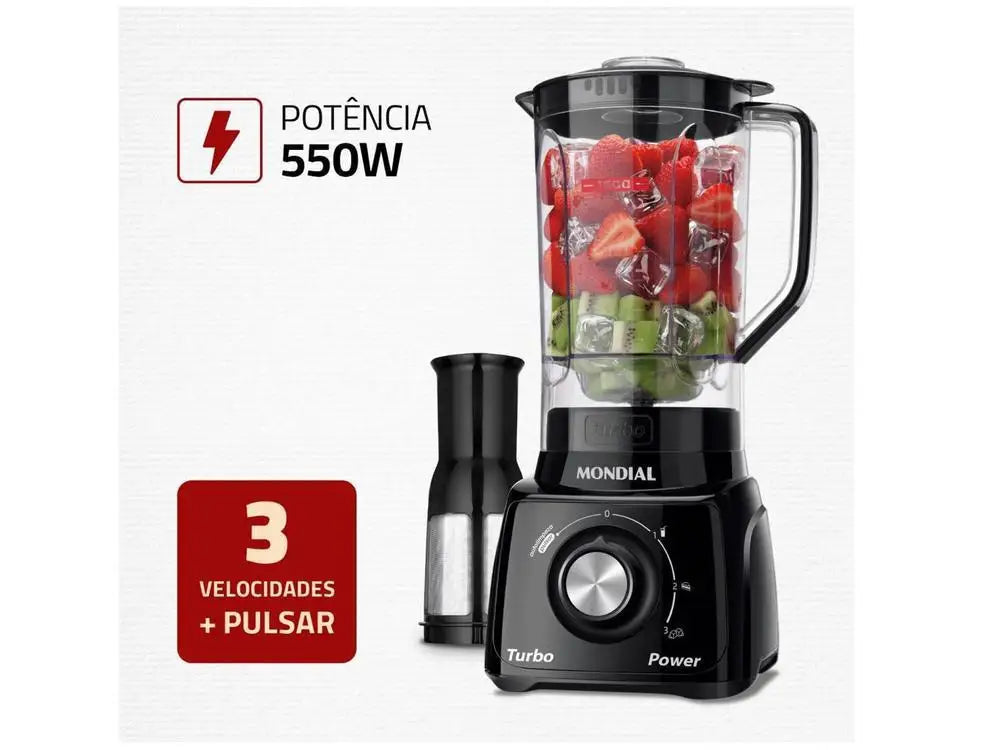 L-99 FB Black Mondial Turbo Power Blender with 3 Speeds Filter 550W - 110V