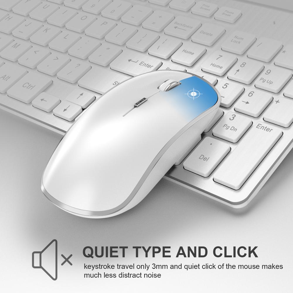 Conjunto de mouse teclado ergonômico fino sem fio
