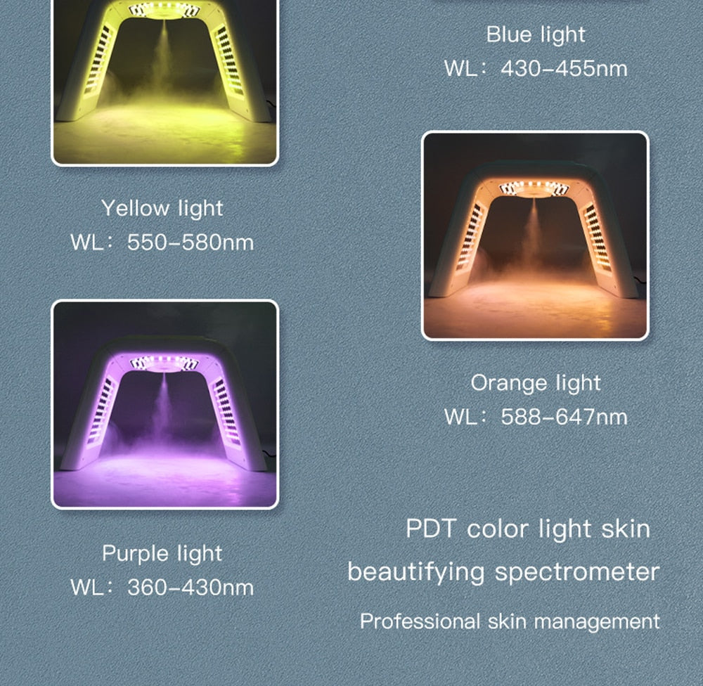 Máscara facial de LED de 7 cores terapia de luz PDT