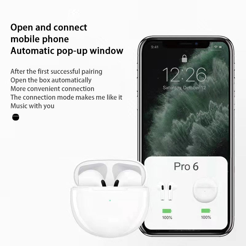 Fone de ouvido Bluetooth Air Pro 6 TWS
