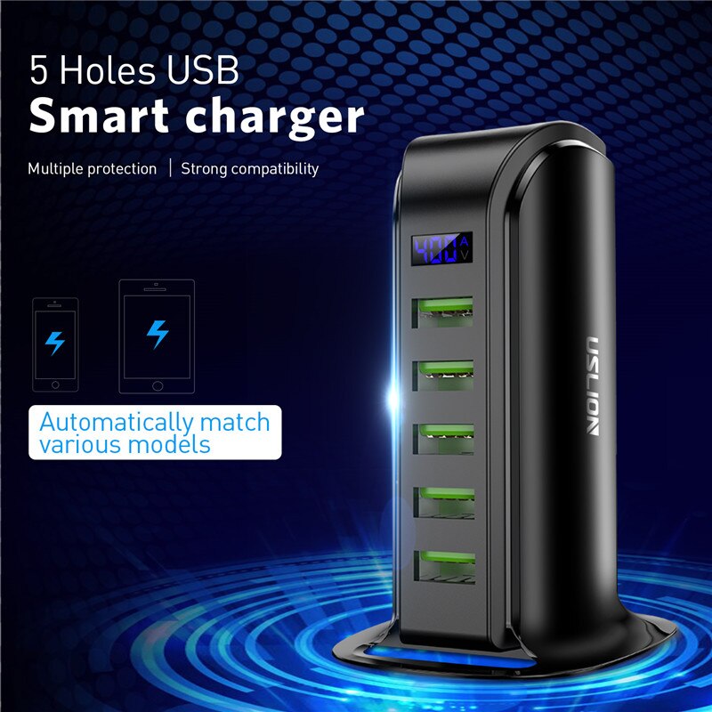 Carregador USB de 5 entradas