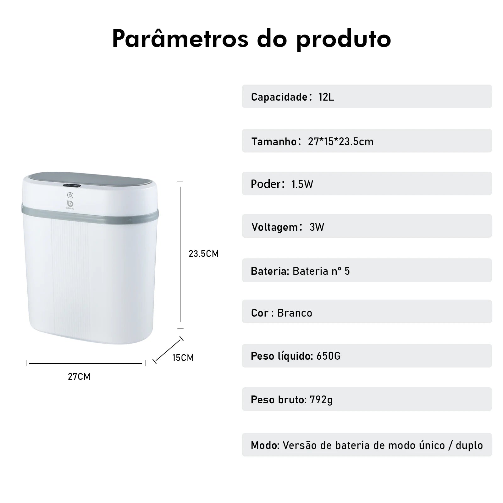 Lixeira com sensor automático