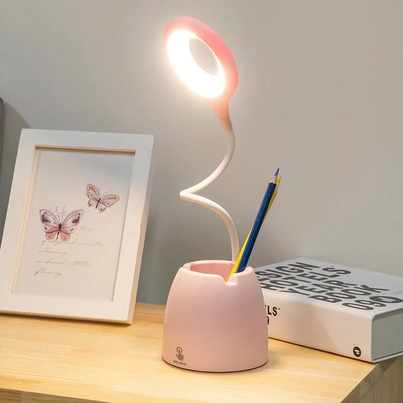 Table Lamp Leds USB Touch Night Light Stepless Dimming Desk Light Eye Protection Learning  Multi-Function Bracket Pen Holder