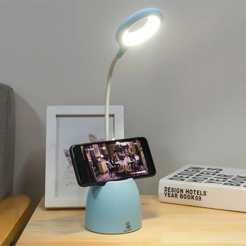 Table Lamp Leds USB Touch Night Light Stepless Dimming Desk Light Eye Protection Learning  Multi-Function Bracket Pen Holder