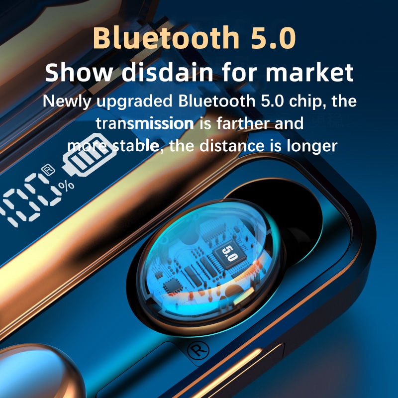 Fone BLUETOOTH TWS F9 TWScom Power Bank.