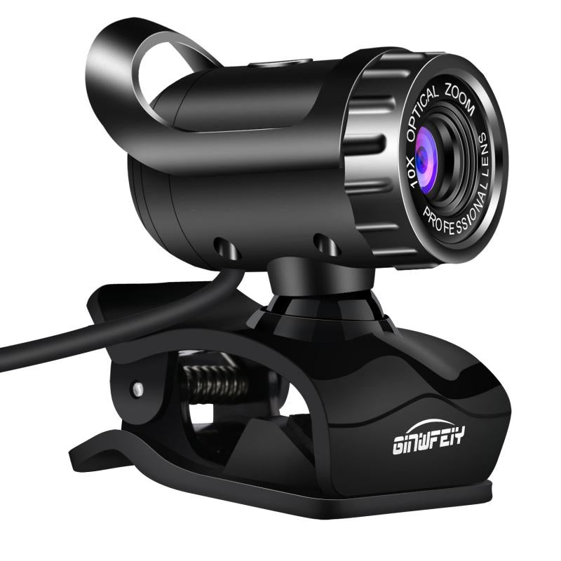 Câmera web rotativa USB 480p 360 graus com microfone