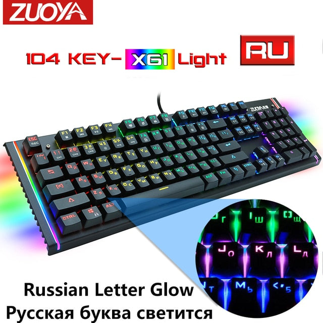 Teclado Mecânico para Jogos RGB Mix Retroiluminado com Fio