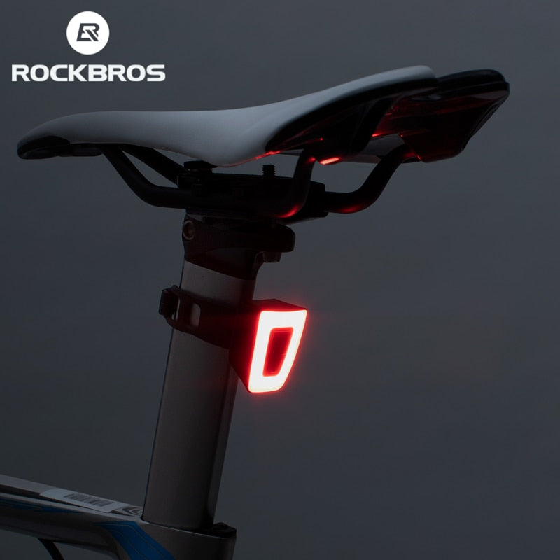 Luz de bicicleta à prova d'água USB recarregável Capacete luz traseira