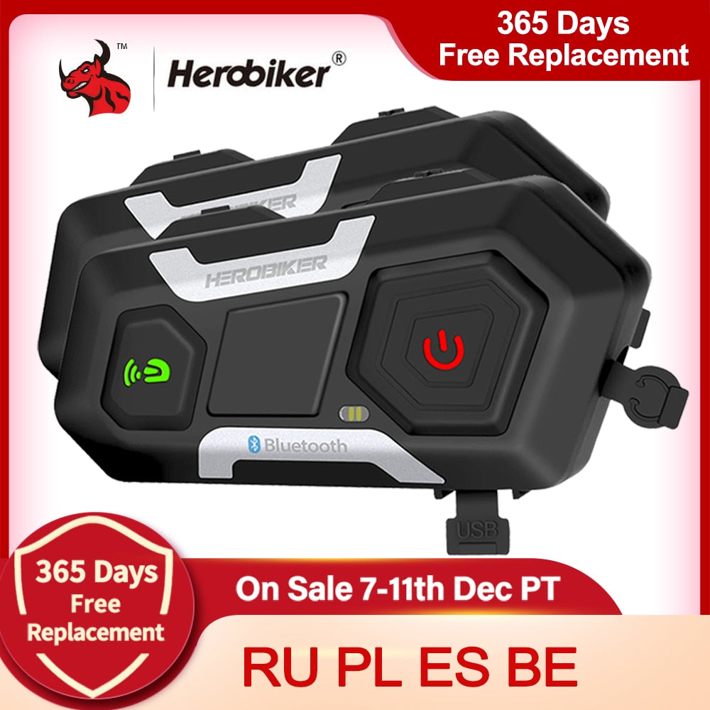 HEROBIKER Moto Interfone Capacete Headset Capacete
