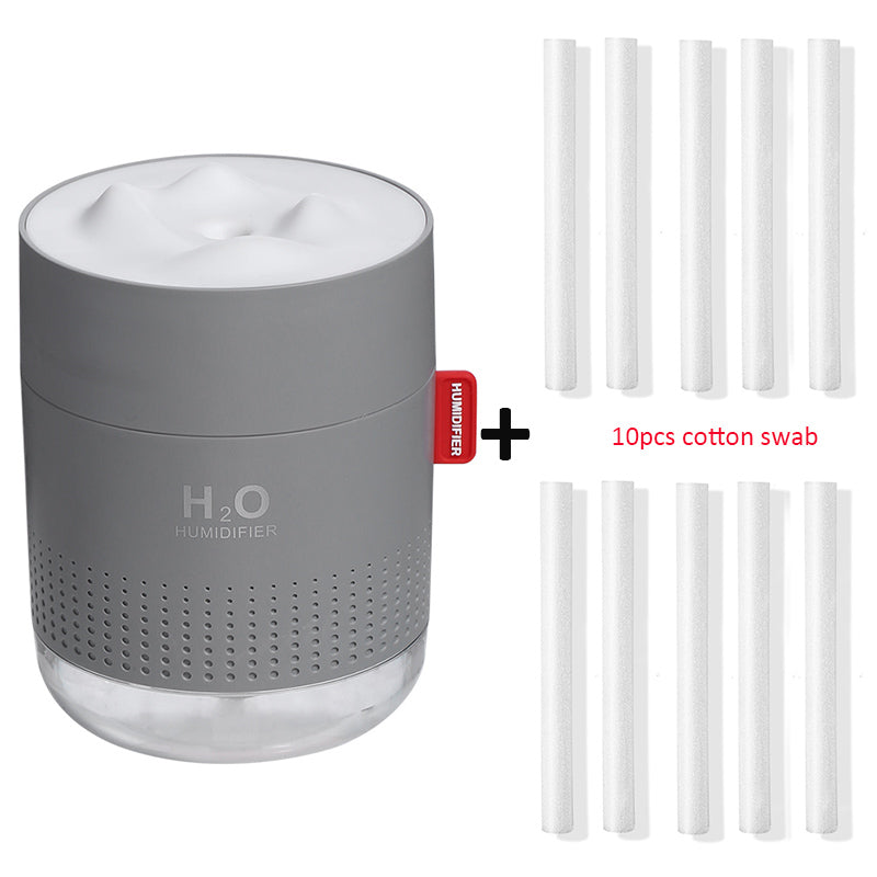 Umidificador Ultrassônico Portátil 500ML Snow Mountain H2O USB Difusor de Ar Aroma Com Lâmpada Noturna Romântica Umidificador Difusor