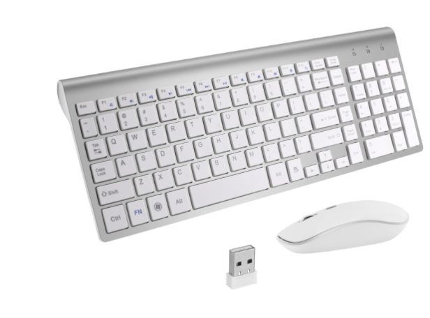 Conjunto de mouse teclado ergonômico fino sem fio