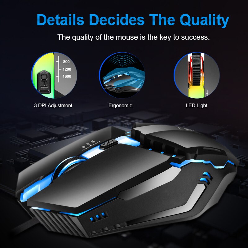 Mouse LED ergonômico