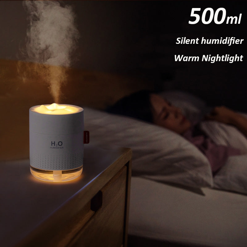 Umidificador Ultrassônico Portátil 500ML Snow Mountain H2O USB Difusor de Ar Aroma Com Lâmpada Noturna Romântica Umidificador Difusor