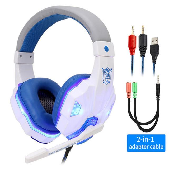 Fone de ouvido gamer com luz led com fio