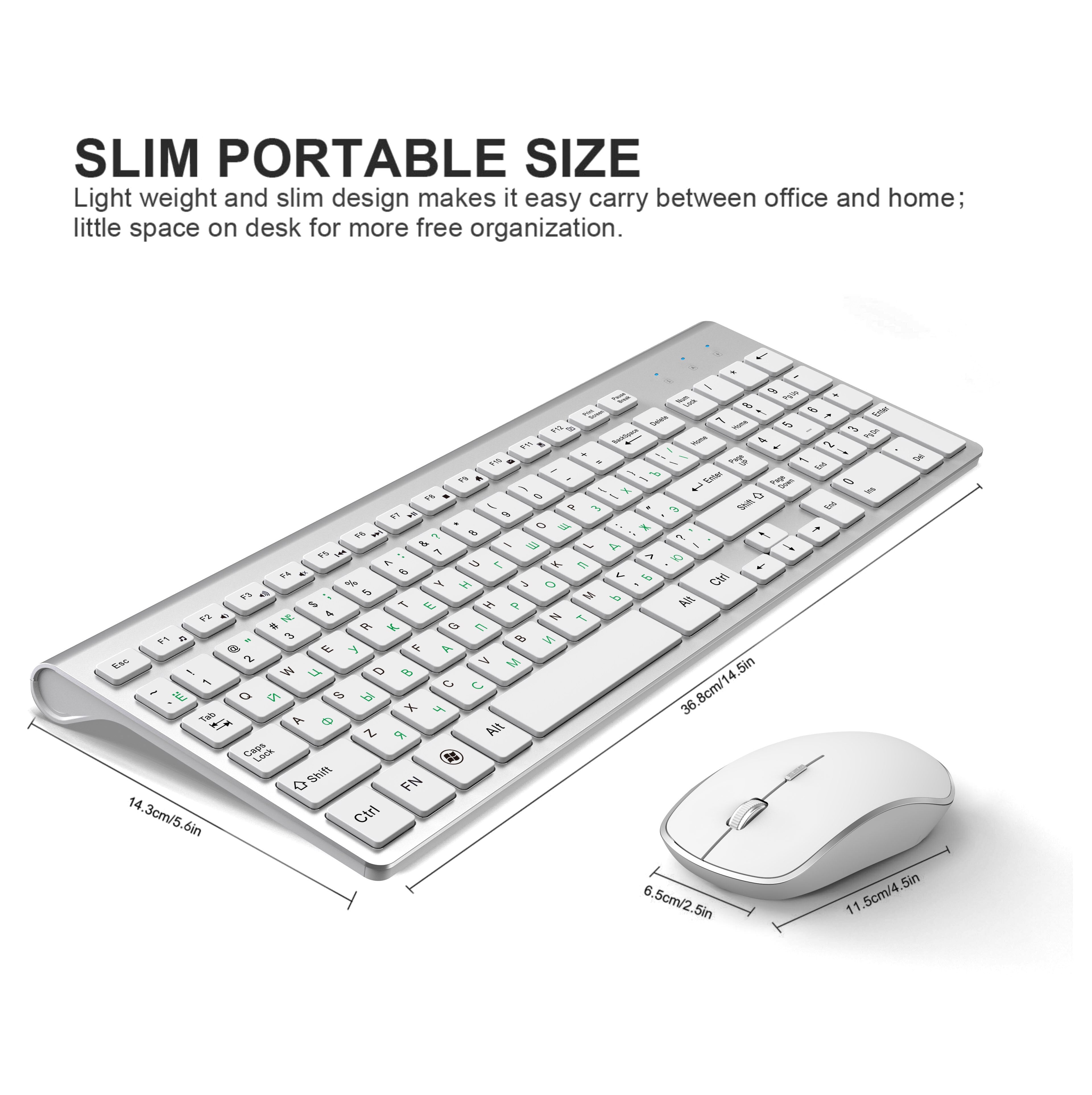 Conjunto de mouse teclado ergonômico fino sem fio