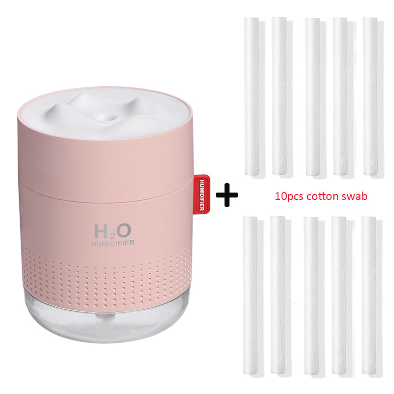Umidificador Ultrassônico Portátil 500ML Snow Mountain H2O USB Difusor de Ar Aroma Com Lâmpada Noturna Romântica Umidificador Difusor
