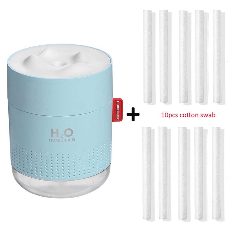 Umidificador Ultrassônico Portátil 500ML Snow Mountain H2O USB Difusor de Ar Aroma Com Lâmpada Noturna Romântica Umidificador Difusor