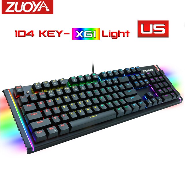 Teclado Mecânico para Jogos RGB Mix Retroiluminado com Fio