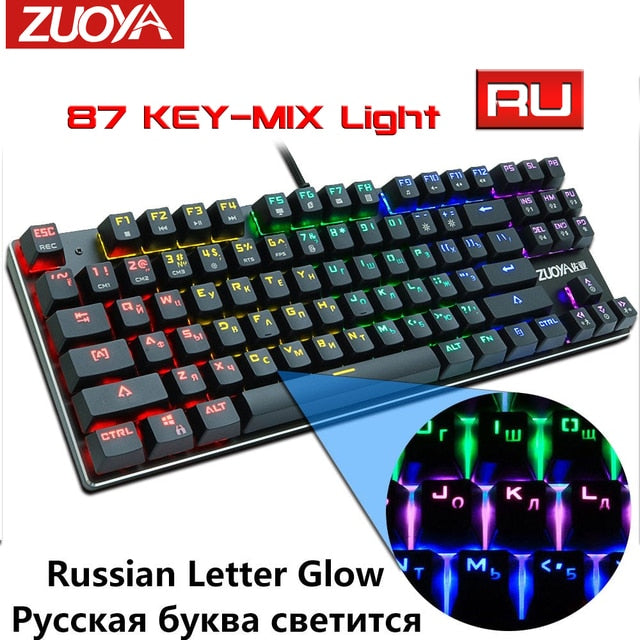 Teclado Mecânico para Jogos RGB Mix Retroiluminado com Fio
