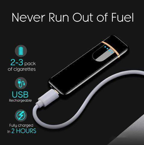 Isqueiro USB recarregável com sensor de toque ultrafino