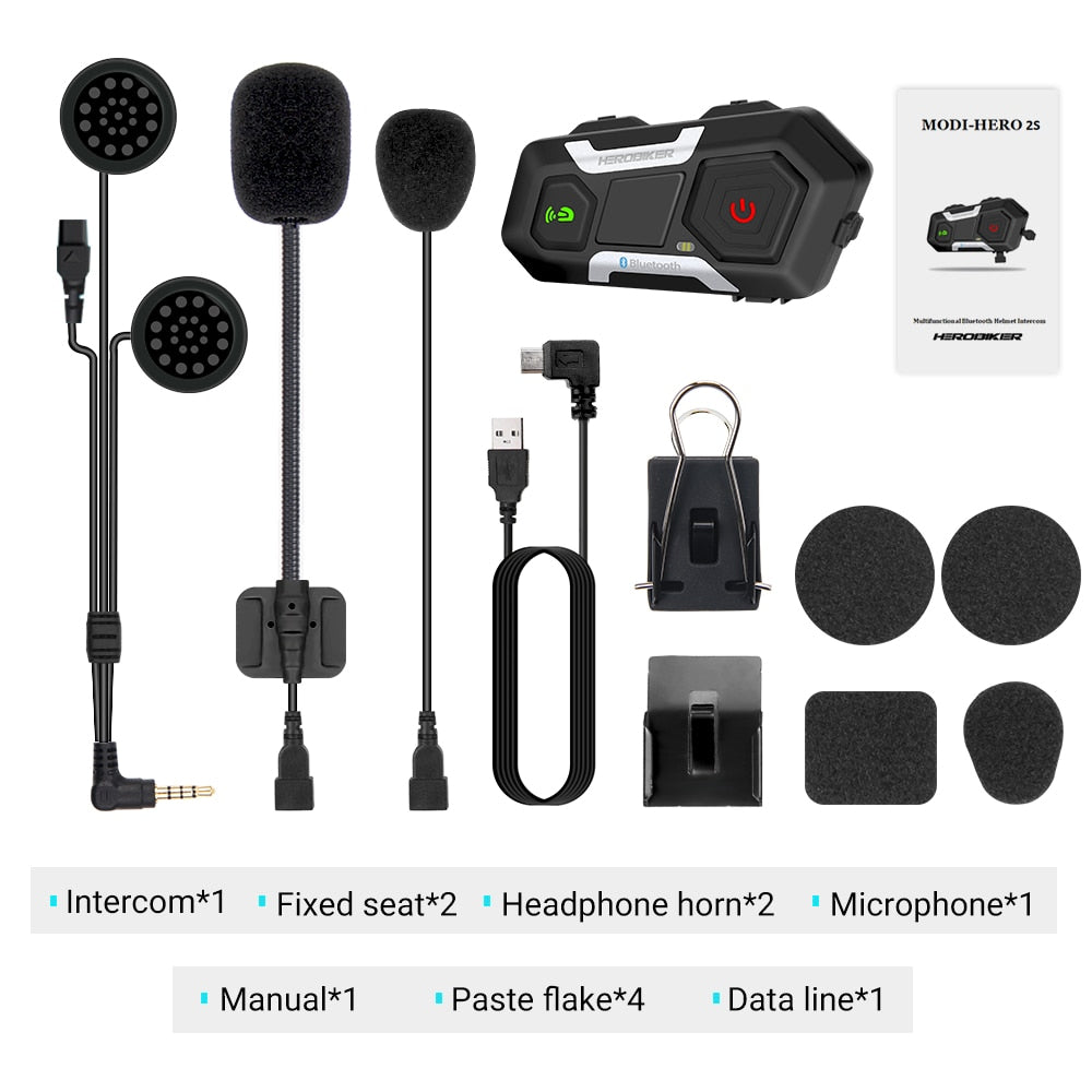 HEROBIKER Moto Interfone Capacete Headset Capacete