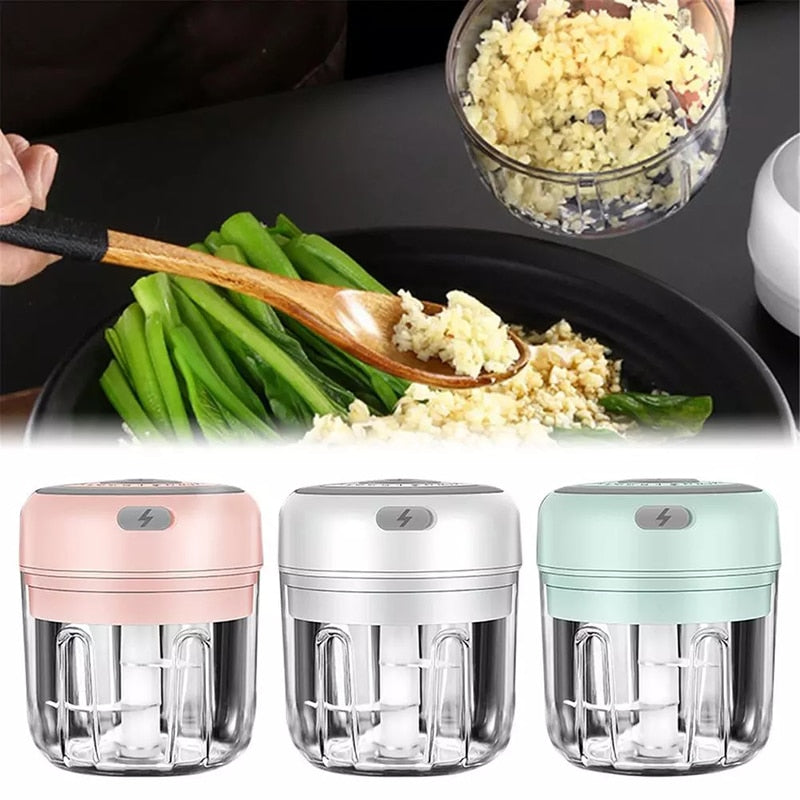 Espremedor de alho elétrico mini USB sem fio 100/250 ml