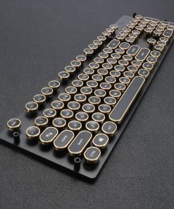 Teclado Mecânico de Máquina de Escrever Estilo Steampunk