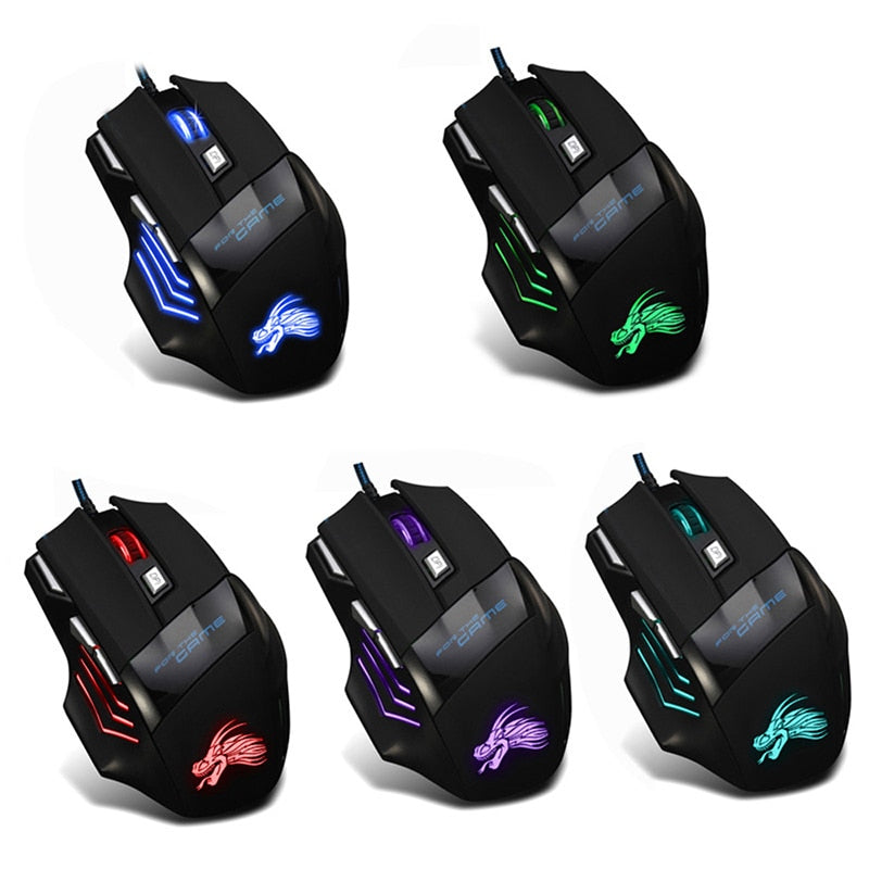 H7 Mouse com fio 7 botões