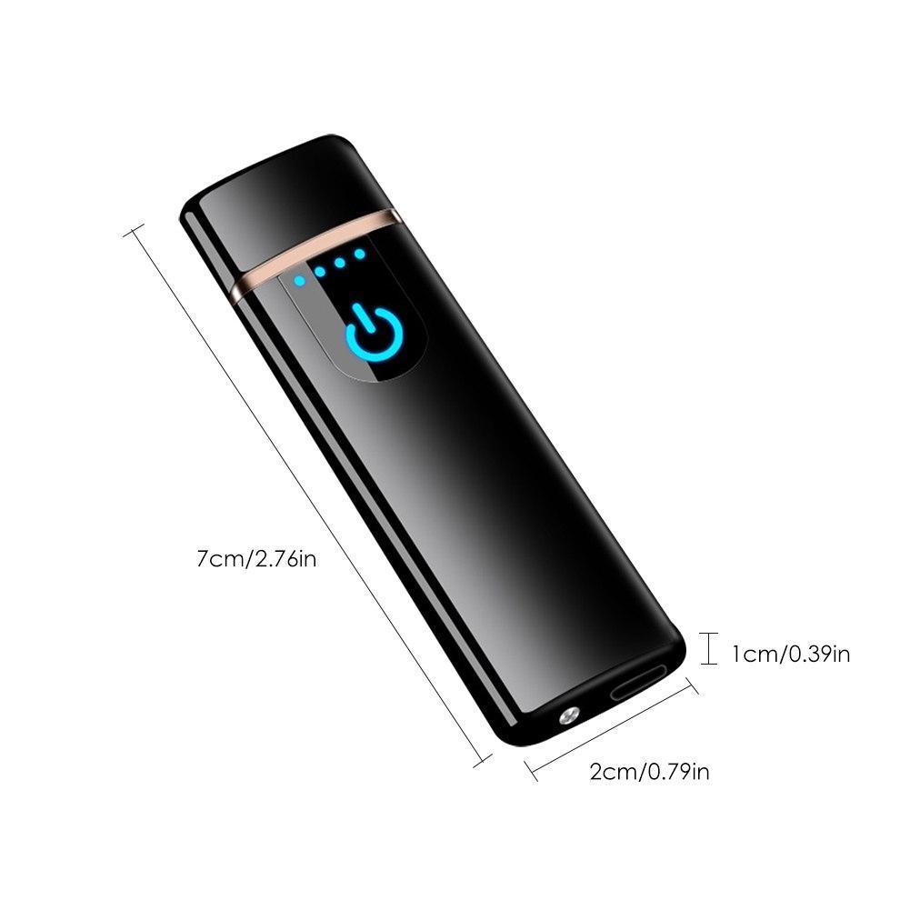 Isqueiro USB recarregável com sensor de toque ultrafino