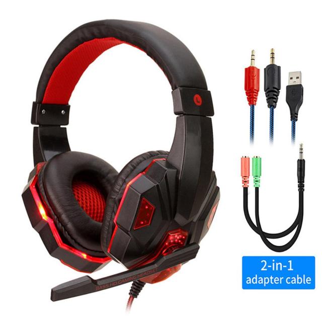 Fone de ouvido gamer com luz led com fio