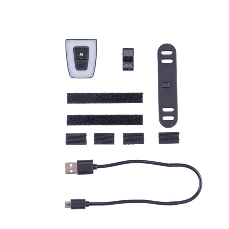 Luz de bicicleta à prova d'água USB recarregável Capacete luz traseira