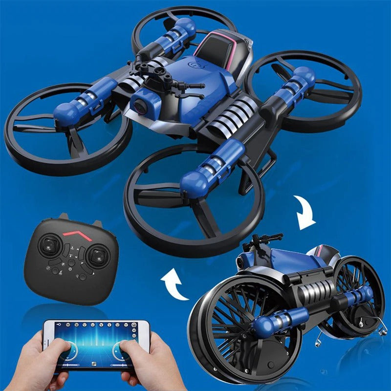 Drone RC dobrável 2 em 1 para motocicleta