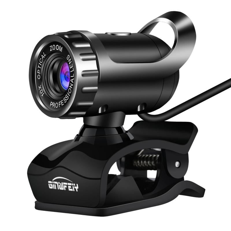 Câmera web rotativa USB 480p 360 graus com microfone
