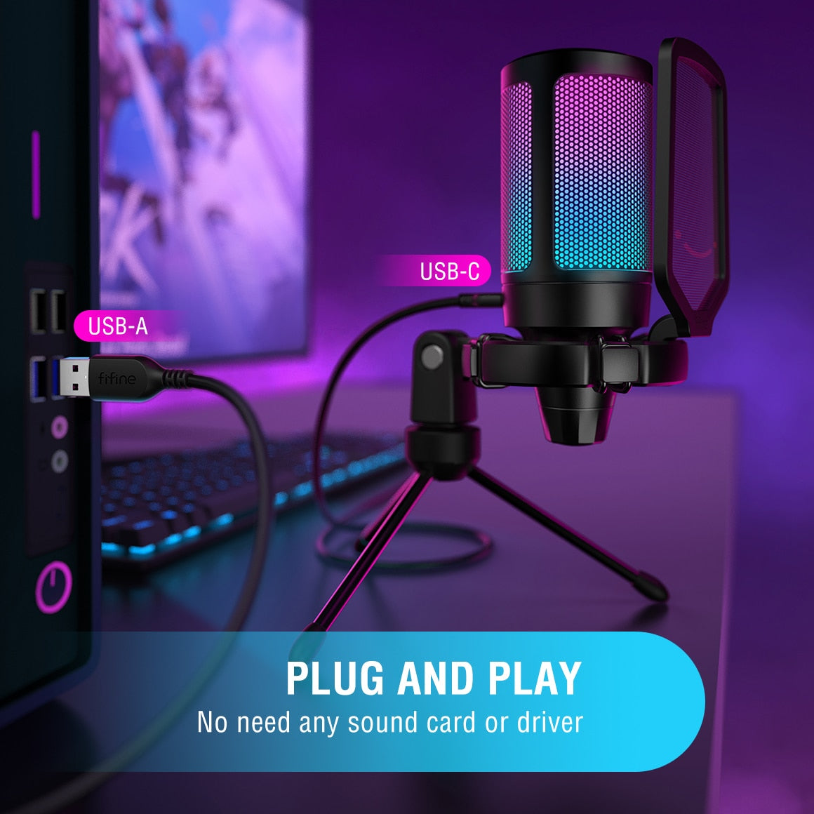 Microfone para streaming de jogos