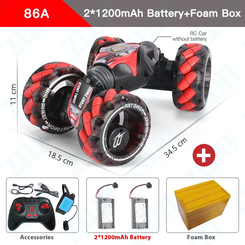 ZWN 1:12 / 1:16 4WD RC Car Radio Induction Gesture Music Light Stunt Controle Remoto Carro Off-Road Control Boys Brinquedos para Crianças