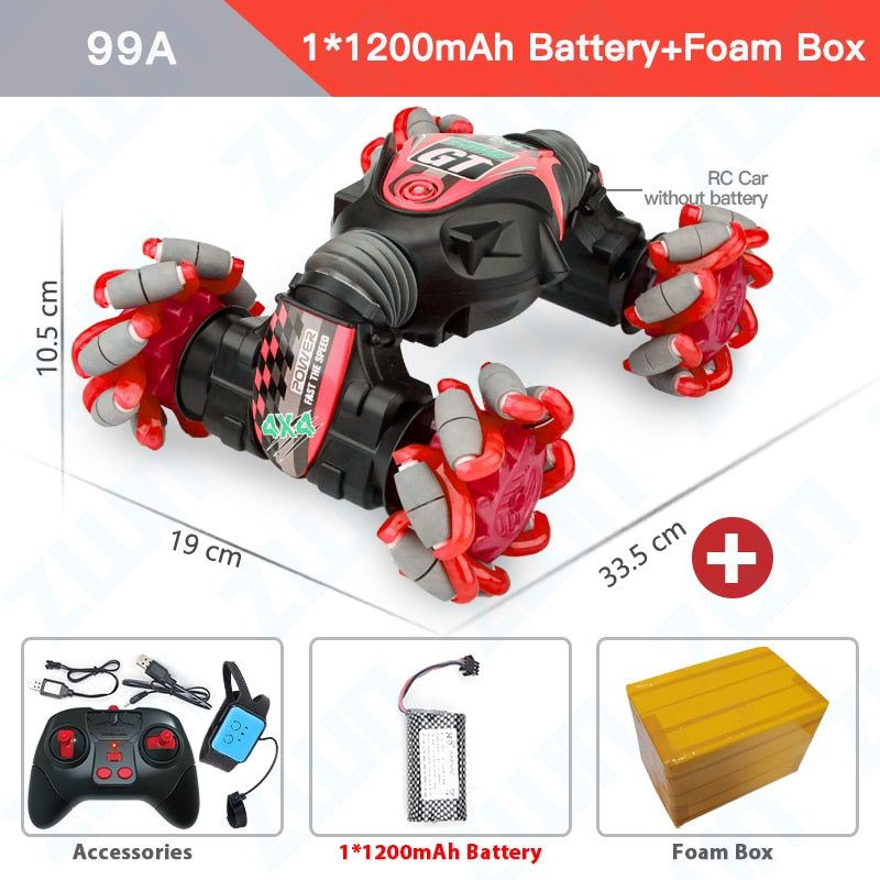 ZWN 1:12 / 1:16 4WD RC Car Radio Induction Gesture Music Light Stunt Controle Remoto Carro Off-Road Control Boys Brinquedos para Crianças