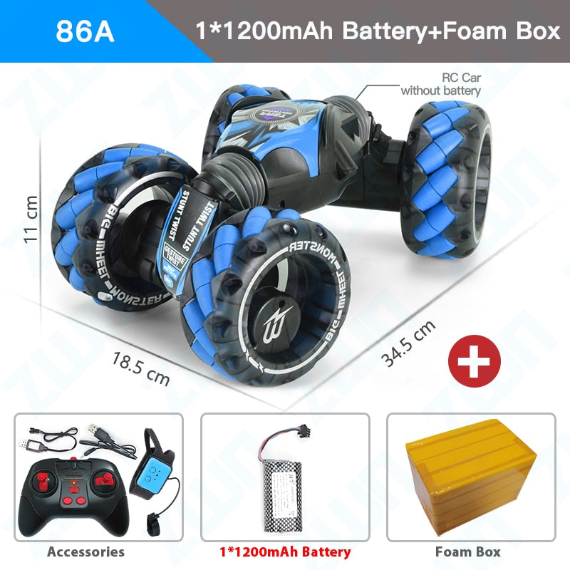ZWN 1:12 / 1:16 4WD RC Car Radio Induction Gesture Music Light Stunt Controle Remoto Carro Off-Road Control Boys Brinquedos para Crianças