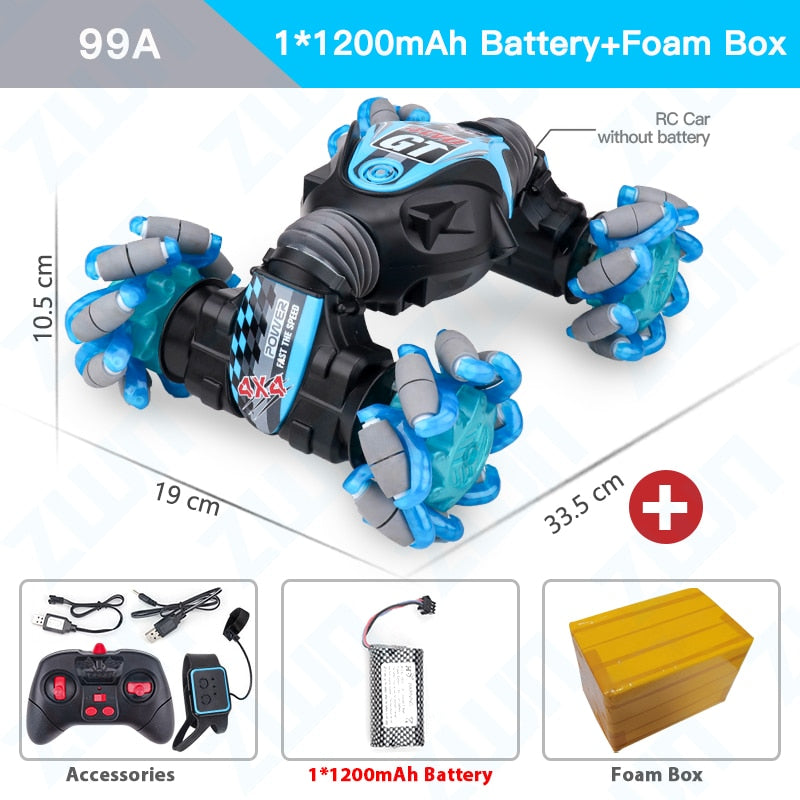 ZWN 1:12 / 1:16 4WD RC Car Radio Induction Gesture Music Light Stunt Controle Remoto Carro Off-Road Control Boys Brinquedos para Crianças