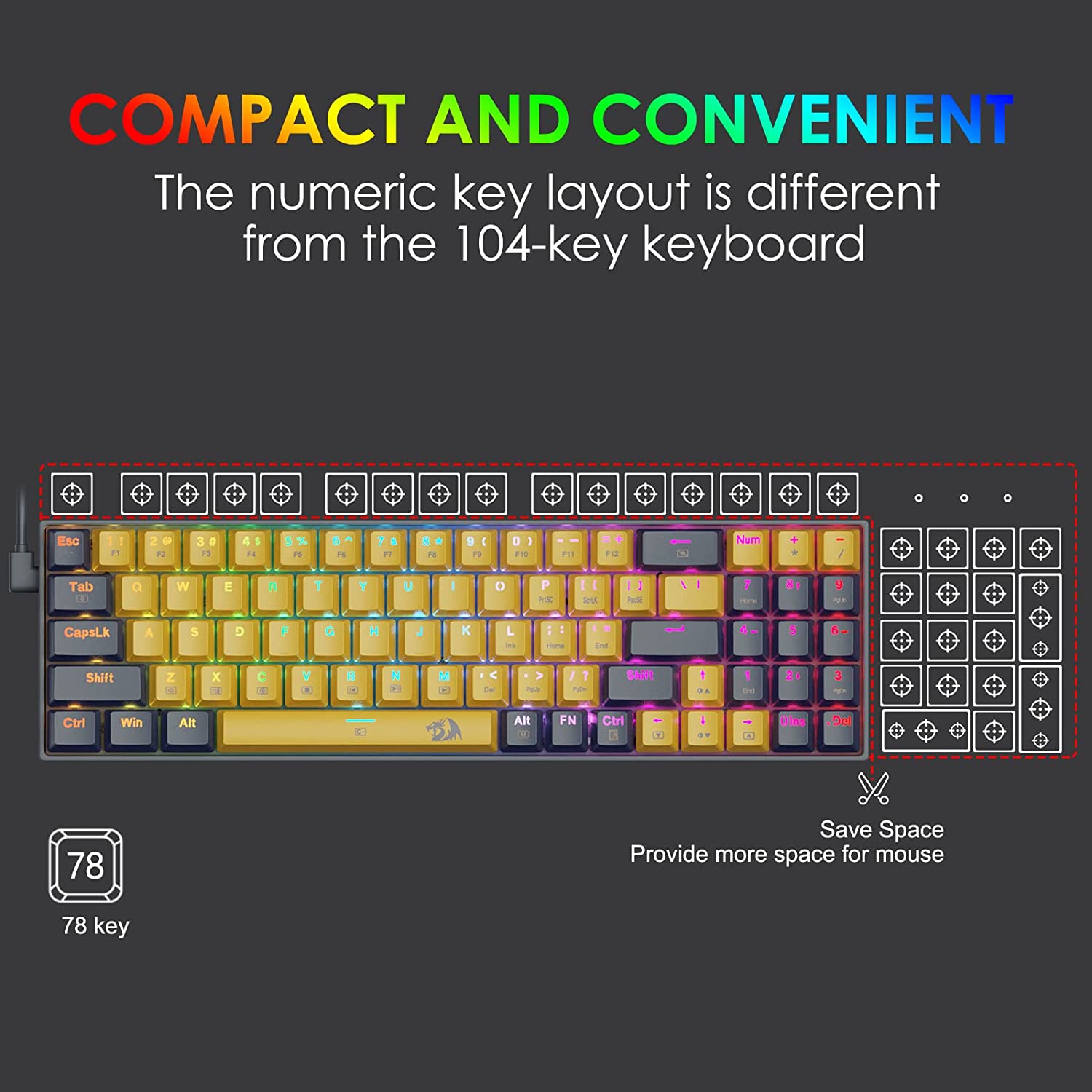Redragon k688 Gaming Teclado Mecânico RGB