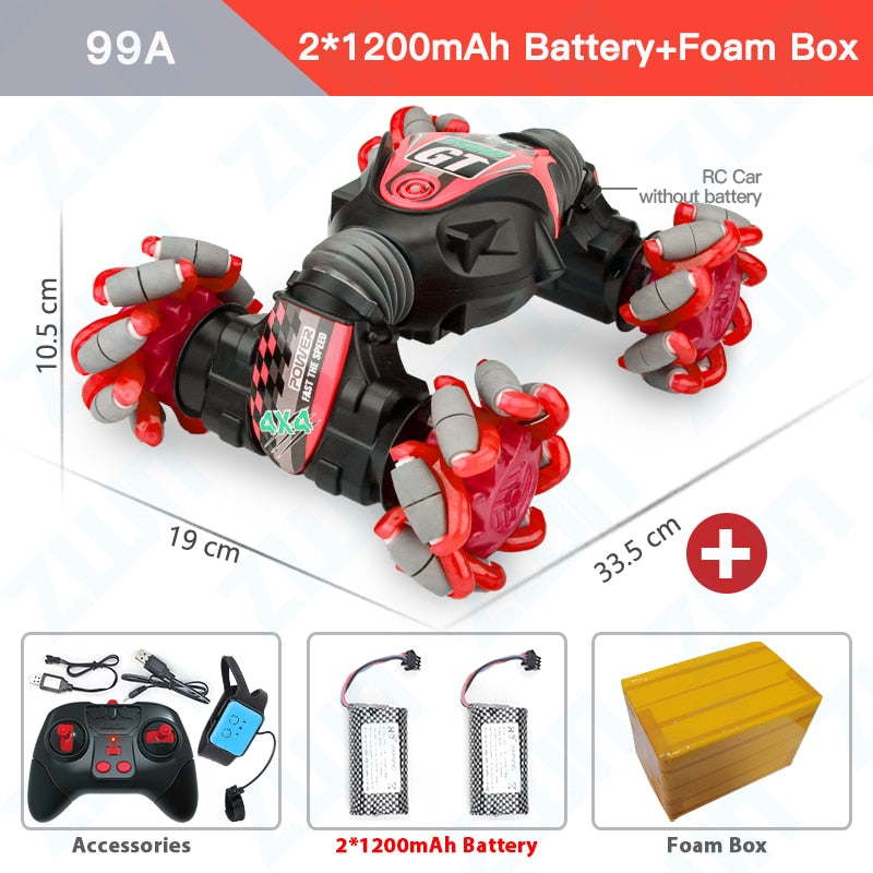 ZWN 1:12 / 1:16 4WD RC Car Radio Induction Gesture Music Light Stunt Controle Remoto Carro Off-Road Control Boys Brinquedos para Crianças