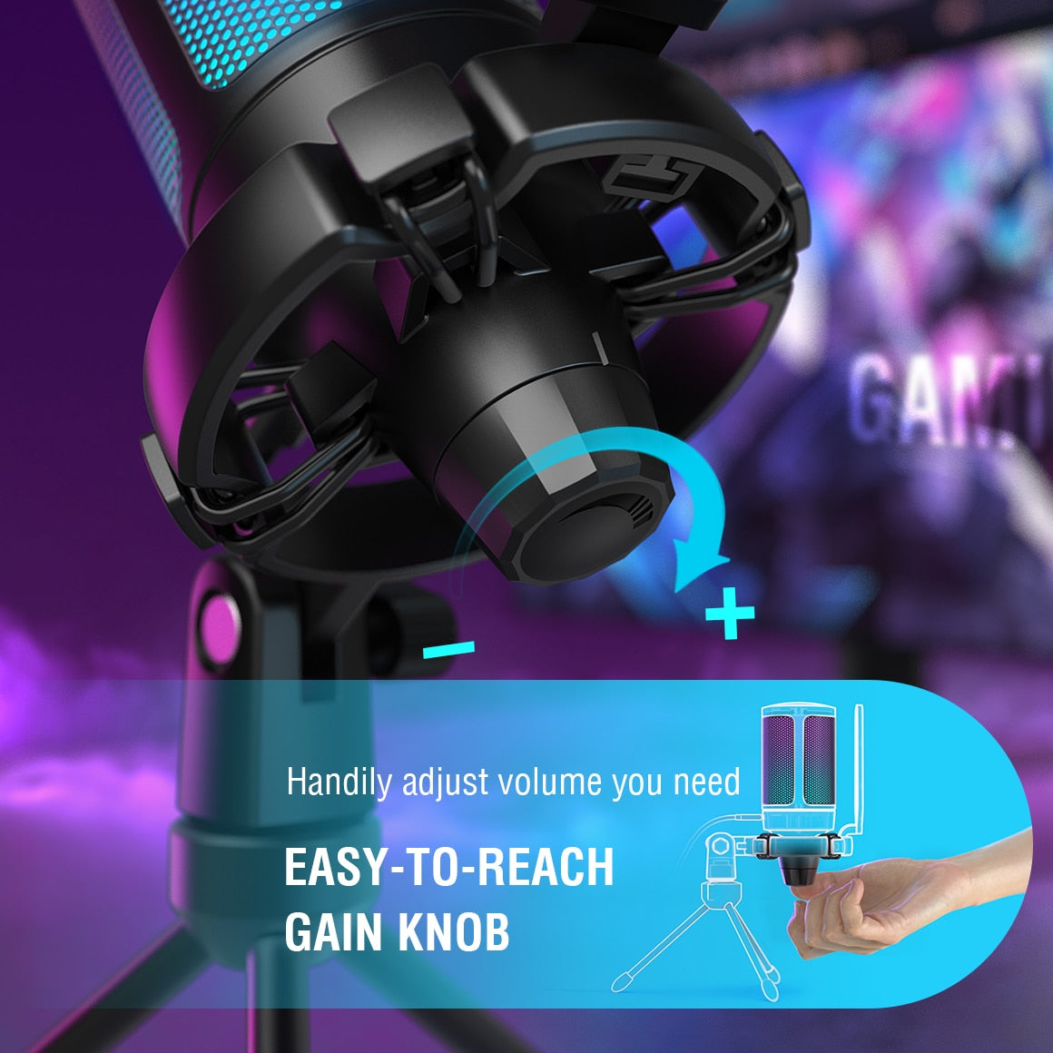 Microfone para streaming de jogos