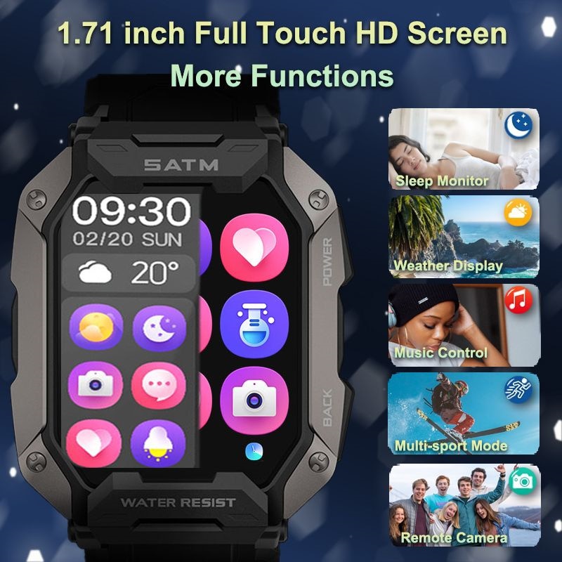 Relógio Militar 5ATMUm smartwatch®