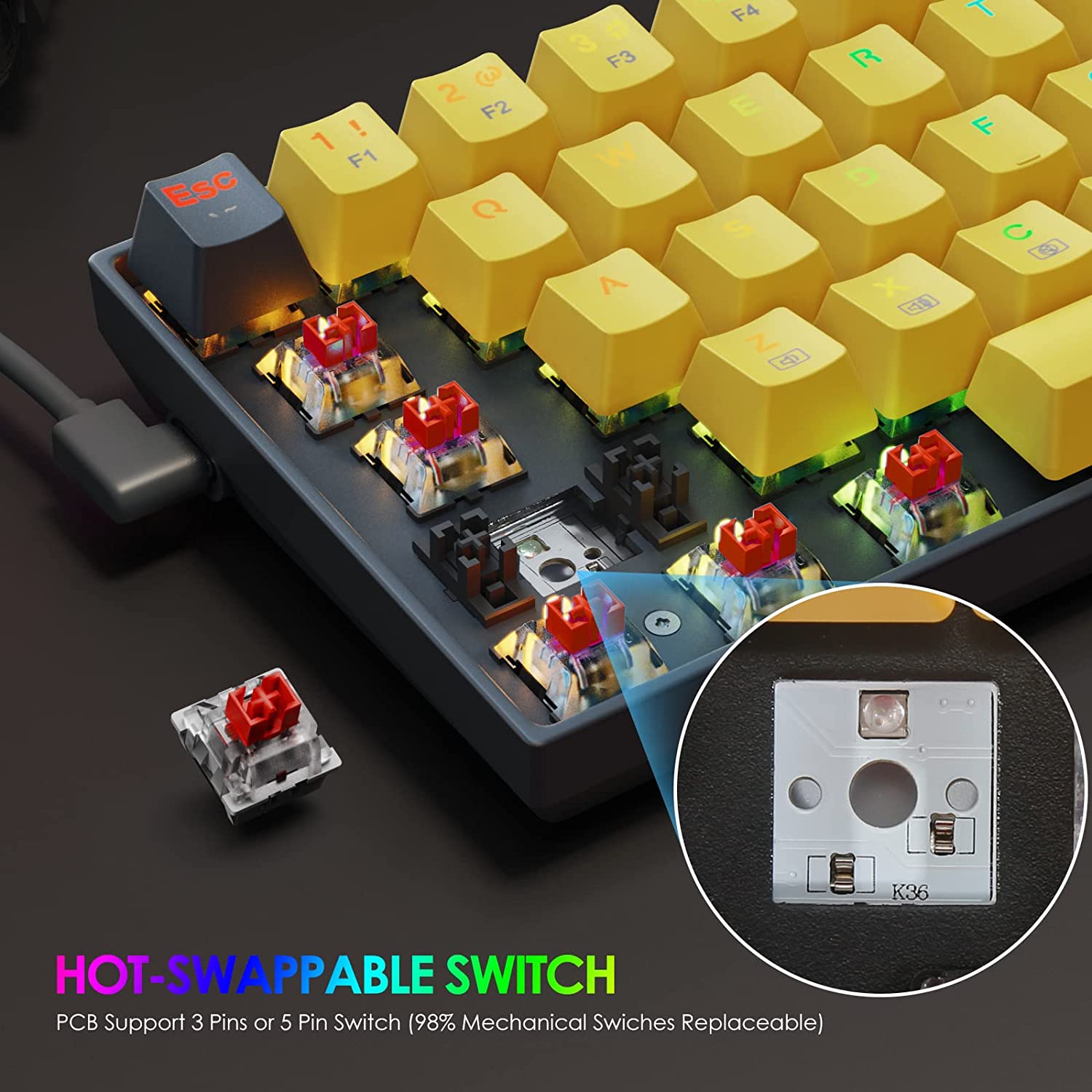 Redragon k688 Gaming Teclado Mecânico RGB