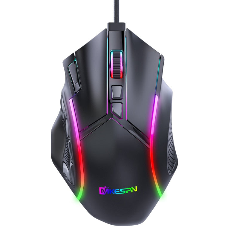 X15 Peso Livre Macro Gaming Mouse 12 Teclas Programáveis Game Mouse RGB Light Max a 6 níveis 12800DPI Para pc mac gun PUBG Laptop