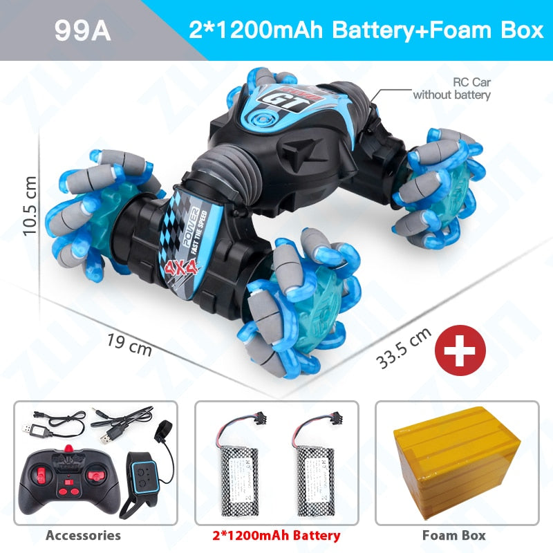 ZWN 1:12 / 1:16 4WD RC Car Radio Induction Gesture Music Light Stunt Controle Remoto Carro Off-Road Control Boys Brinquedos para Crianças