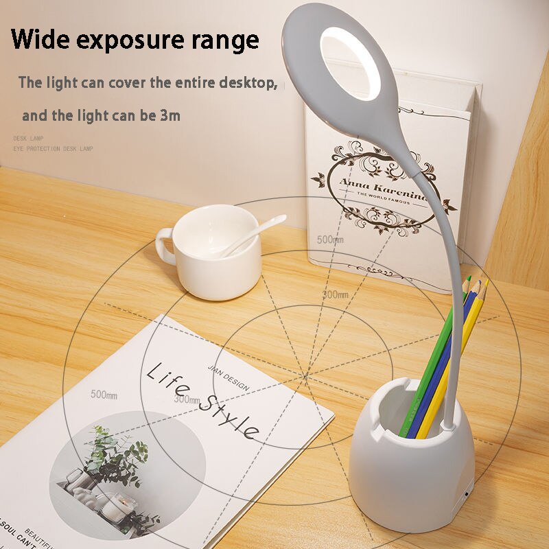 Table Lamp Leds USB Touch Night Light Stepless Dimming Desk Light Eye Protection Learning  Multi-Function Bracket Pen Holder