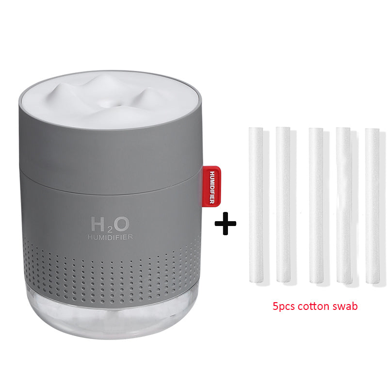 Umidificador Ultrassônico Portátil 500ML Snow Mountain H2O USB Difusor de Ar Aroma Com Lâmpada Noturna Romântica Umidificador Difusor