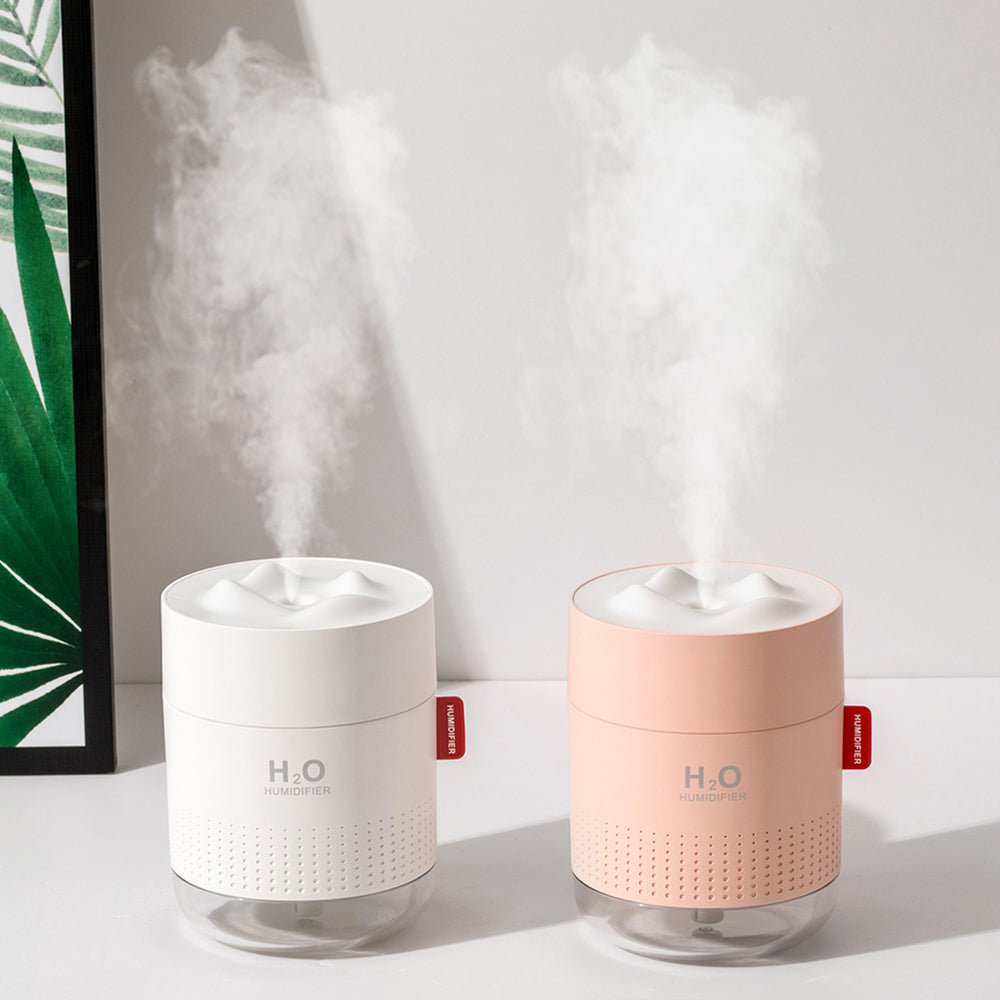 Umidificador Ultrassônico Portátil 500ML Snow Mountain H2O USB Difusor de Ar Aroma Com Lâmpada Noturna Romântica Umidificador Difusor