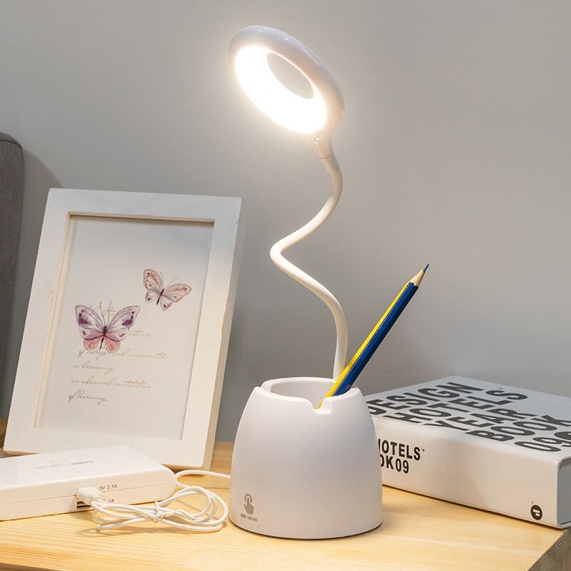 Table Lamp Leds USB Touch Night Light Stepless Dimming Desk Light Eye Protection Learning  Multi-Function Bracket Pen Holder