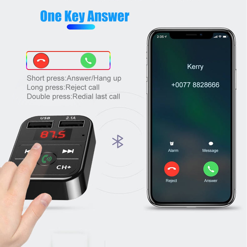 Car Bluetooth 5.0 FM Transmitter Wireless